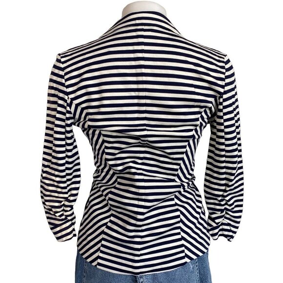 Body Central Striped Blazer Button White Navy Blue Blazer Coat Size S - Picture 8 of 10
